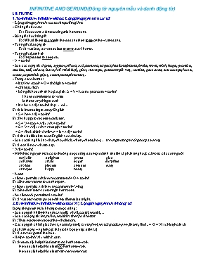 Infinitive and gerund (Động từ nguyên mẫu và danh động từ)